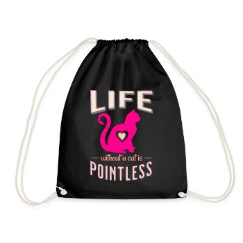La vie sans chat est inutile Cats Sleep Shirt - Sac de sport léger - noir - Devant