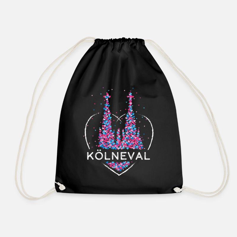 Kölner Dom Köln Karneval Kölnerin Fasching Närrin - Turnbeutel - Schwarz