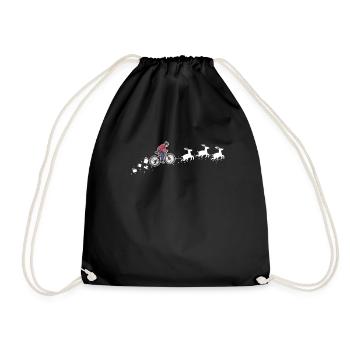 Mountain Bike Christmas Sleigh - Funnier - Drawstring Bag - black - Front
