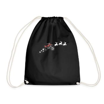 Motocross Santa Christmas Sleigh - Drôle - Sac de sport léger - noir - Devant