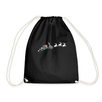 Scooter Santa Christmas Sleigh - Drôle de Scooter - Sac de sport léger - noir - Devant