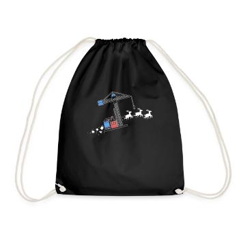 Grue Santa Claus Traîneau de Noël - Drôle - Sac de sport léger - noir - Devant