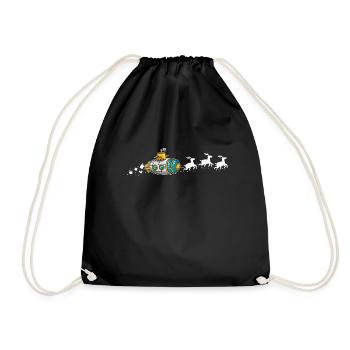 Traîneau de Noël sous-marin Père Noël - Drôle - Sac de sport léger - noir - Devant