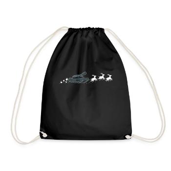 Tank Santa Christmas Sleigh - Drôle de Char Noël - Sac de sport léger - noir - Devant