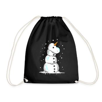 Bonhomme de neige licorne pour Noël en juillet - Sac de sport léger - noir - Devant