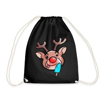 Renne Rudolph avec popsicle à la crème glacée - Sac de sport léger - noir - Devant