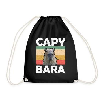 Rétro Capybara Wasserschwein - Sac de sport léger - noir - Devant
