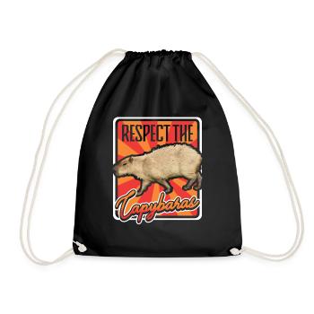 Rétro Respectez la Capybara Wasserschwein - Sac de sport léger - noir - Devant