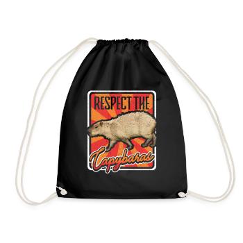Rétro Respectez la Capybara Wasserschwein - Sac de sport léger - noir - Devant