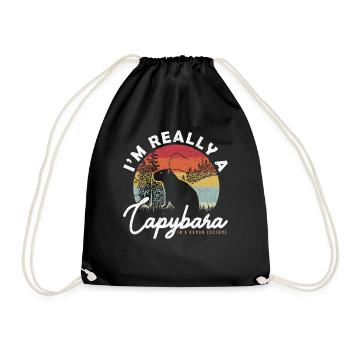 Im a Capybara en costume humain Wasserschwein - Sac de sport léger - noir - Devant