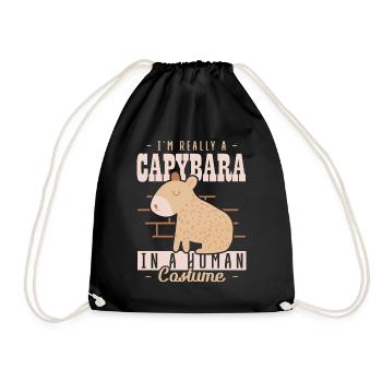 Im a Capybara en costume humain Wasserschwein - Sac de sport léger - noir - Devant