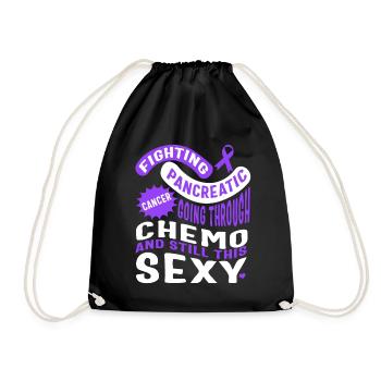 Pancreatic Cancer Shirt, Going Through Chemo - Drawstring Bag - black - Front