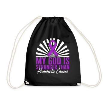 Chemise contre le cancer du pancréas, mon Dieu est plus fort que - Sac de sport léger - noir - Devant