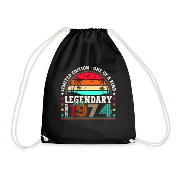 Légendaire cadeau d’anniversaire de septembre 1974 - Sac de sport léger - noir - Devant