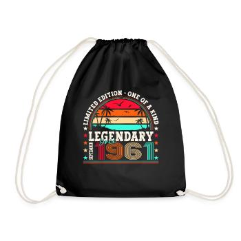 Legendary September 1961 61st birthday gift - Drawstring Bag - black - Front