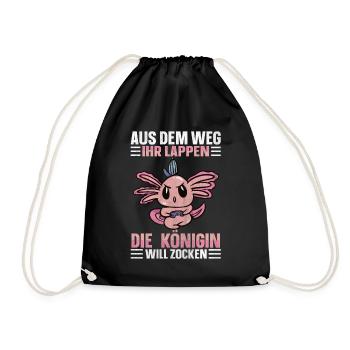 Die Königin Will Zocken Gamer Girl - Turnbeutel - Schwarz - Vorne