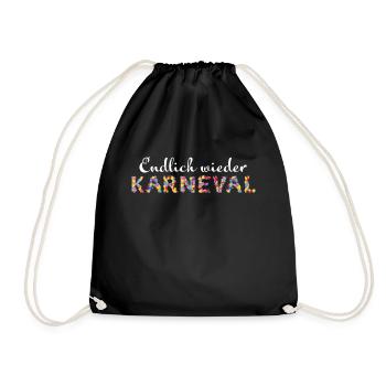 Karneval Fasching Kölle Alaaf Konfetti Jeck Narr - Turnbeutel - Schwarz - Vorne