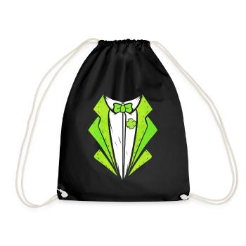 Green Outfit With Bow For St. Patricks Day - Turnbeutel - Schwarz - Vorne