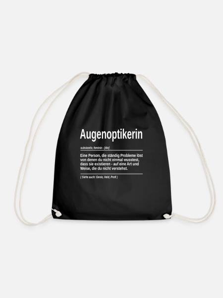 Augenoptikerin Genie, Held, Profi Bedeutung - Turnbeutel - Schwarz