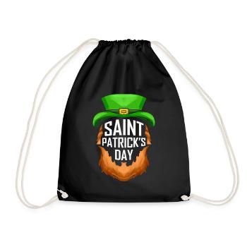 Logo barbe-rouge et chapeau vert pour la Saint-Patrick - Sac de sport léger - noir - Devant