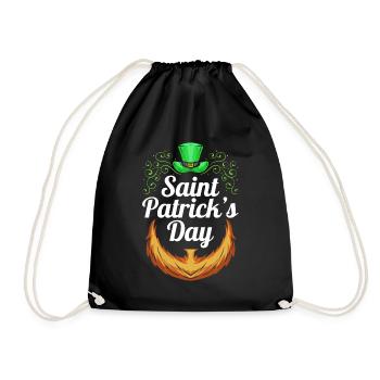 Chapeau vert et barbe rouge avec des tribus pour St. - Sac de sport léger - noir - Devant