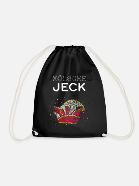 Kölsche Jeck Kölsch Köln Karneval Fasching Narr - Turnbeutel - Schwarz