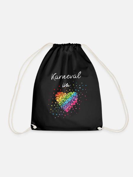 Karneval im Herz Regenbogen LGBTQ Gay Pride - Turnbeutel - Schwarz