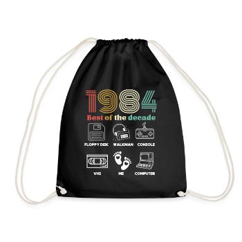 Best of the Decade 1984 - Drawstring Bag - black - Front