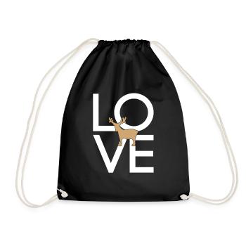 Elk - Drawstring Bag - black - Front