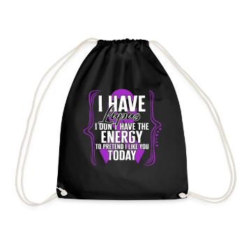 Lupus Awareness Shirt, ich habe Lupus Purple Ribbon - Turnbeutel - Schwarz - Vorne