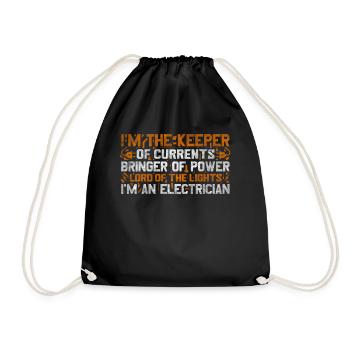 Im The Keeper Of Current Elektriker - Turnbeutel - Schwarz - Vorne