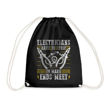 Electricians Strip To Make Ends Meet Elektriker - Drawstring Bag - black - Front