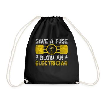 Sauver un fusible souffler un électricien Elektriker - Sac de sport léger - noir - Devant