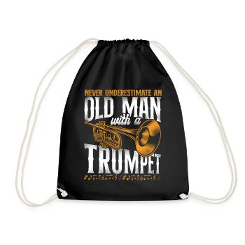 Trumpet Player Dad Father Retired - Turnbeutel - Schwarz - Vorne