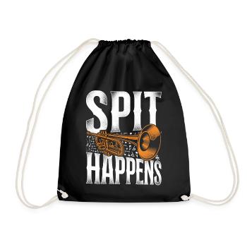 Trumpet Player Pun Vintage Spit - Drawstring Bag - black - Front