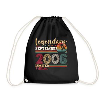 Legendary September 2006 16th Birthday Gift - Drawstring Bag - black - Front