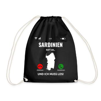 Sardinien Urlaub Sardegna Italien Geschenk Idee - Turnbeutel - Schwarz - Vorne