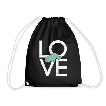 Rhinoceros - Drawstring Bag - black - Front