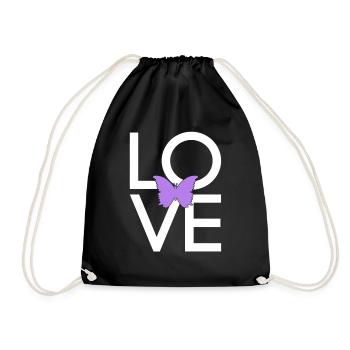Butterfly - Drawstring Bag - black - Front
