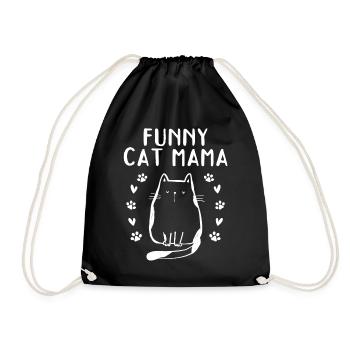 Katze Mama Niedliche Katze Liebhaber Katze Mama - - Turnbeutel - Schwarz - Vorne