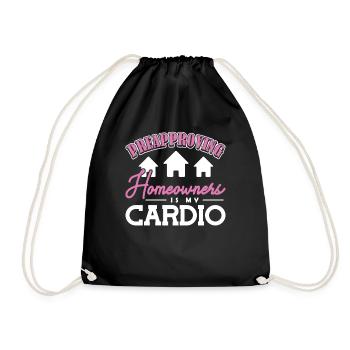 Preapproving Homeowners is My Cardio Mortgage - Drawstring Bag - black - Front