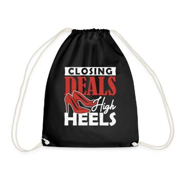 Closing Deals in High Heels Hypothekendarlehen - Turnbeutel - Schwarz - Vorne