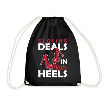 Closing Deals in High Heels Hypothekendarlehen - Turnbeutel - Schwarz - Vorne