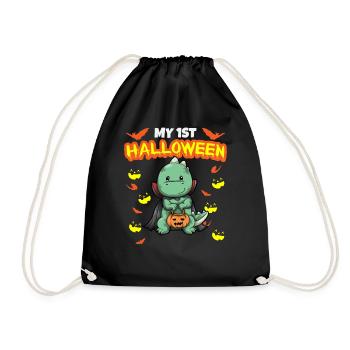 My First Halloween Scary Hallow's Eve Birthday - Drawstring Bag - black - Front