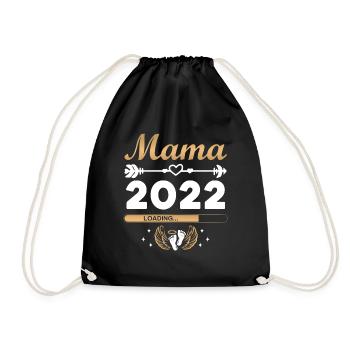 Mama 2022 Laden Mutter Muttertag Werdende Mama Loa - Turnbeutel - Schwarz - Vorne