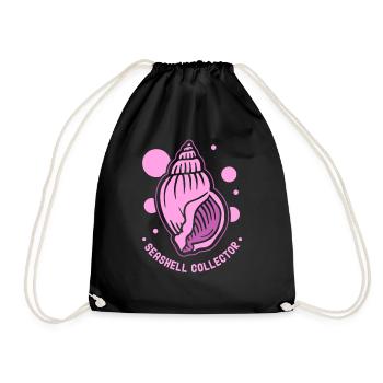 Shell Collector Shell Collector Shells Collecting - Drawstring Bag - black - Front