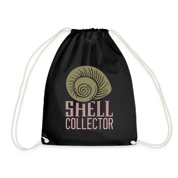 Shell Collector Shell Collector Collect shells - Drawstring Bag - black - Front