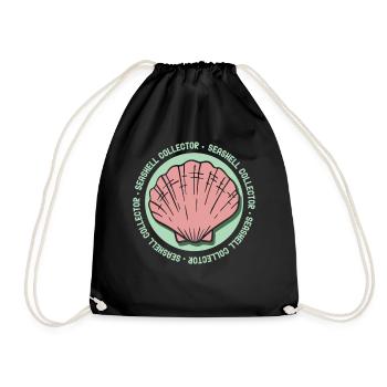 Shell Collector Shell Collector Collect shells - Drawstring Bag - black - Front