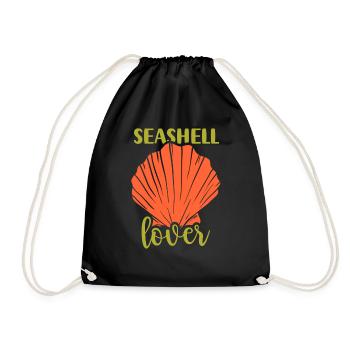 Shell Lovers Collect Shell Collector Shells - Drawstring Bag - black - Front
