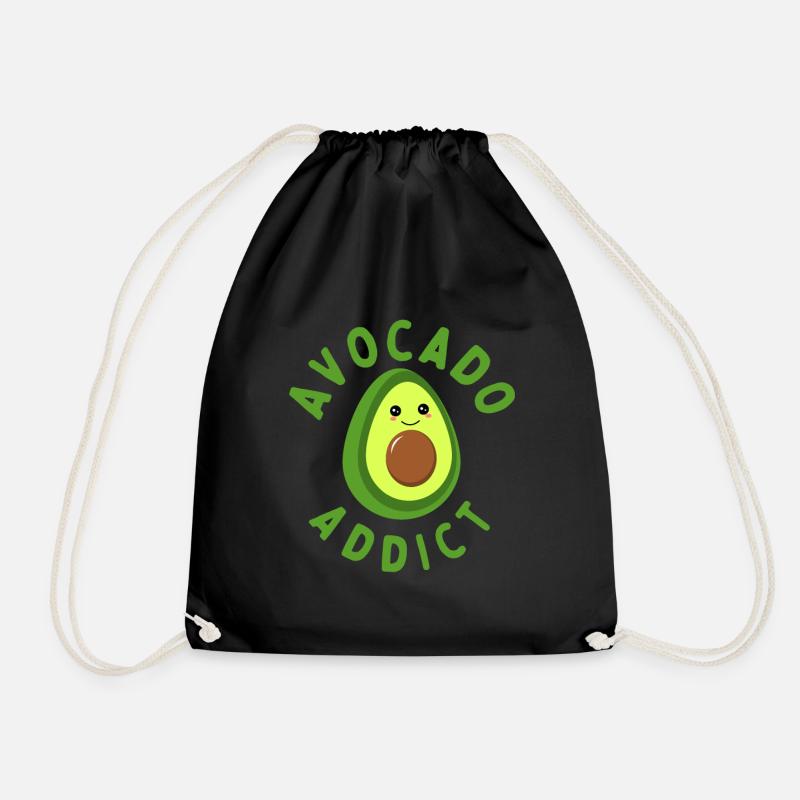 Avokado Addictive Delicious and Sweet Avocado - Drawstring Bag - black